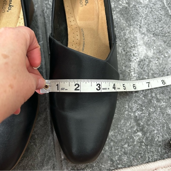 Clarks Juliet Palm Loafer Black Slip On Stacked Heel Size 11 Leather Loafer Fall - Picture 10 of 13
